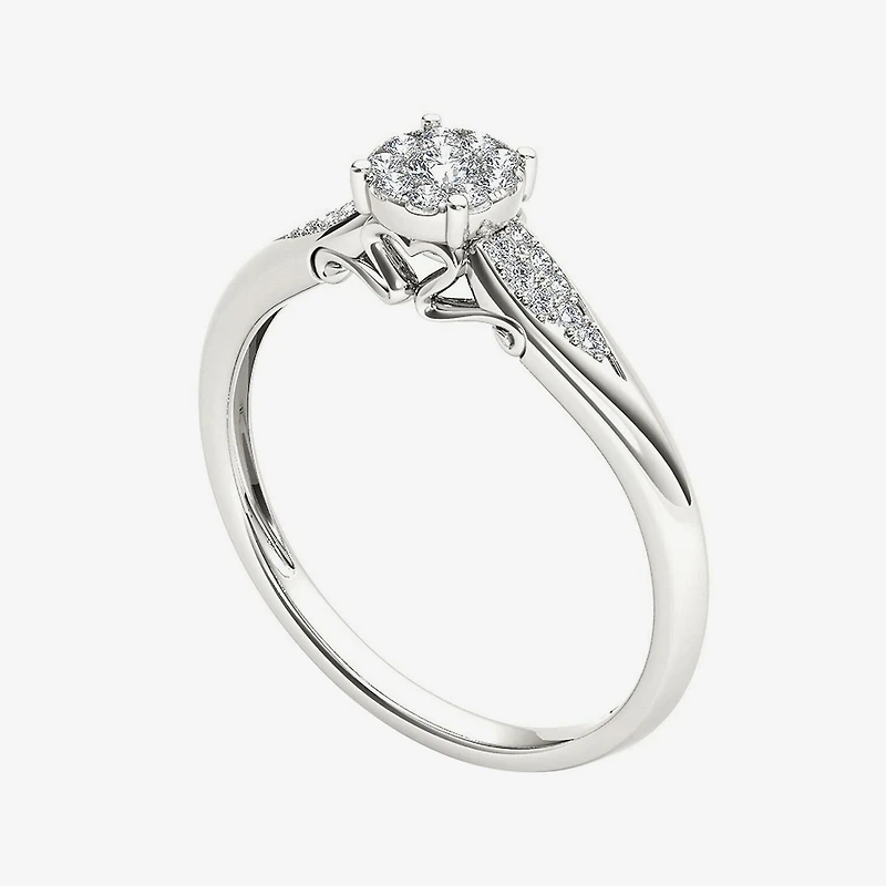 1/6 CT.T.W. Natural Diamond 10K White Gold Engagement Ring