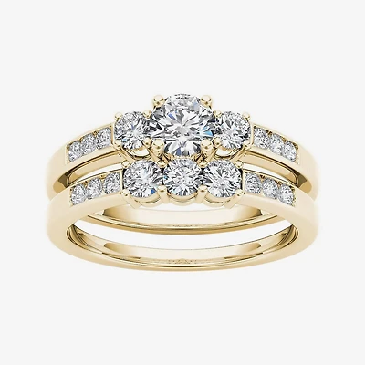 1 CT.T.W. Natural Diamond 14K Yellow Gold Bridal Ring Set