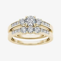 1 CT.T.W. Natural Diamond 14K Yellow Gold Bridal Ring Set