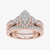 CT.T.W. Natural Diamond 10K Rose Gold Bridal Ring Set