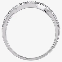 Womens 1/4 CT. T.W. Natural White Diamond 14K Gold Curved Wedding Band