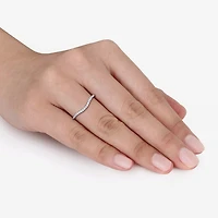 Womens 1/4 CT. T.W. Natural White Diamond 14K Gold Curved Wedding Band