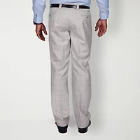 Steve Harvey Mens Classic Fit Windowpane Pleated Front Suit Pant