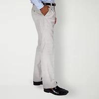 Steve Harvey Mens Classic Fit Windowpane Pleated Front Suit Pant
