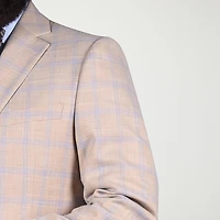 Steve Harvey Mens Stretch Fabric Classic Fit Plaid Suit Jacket