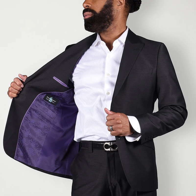 Steve Harvey Shantung Mens Classic Fit Suit Jacket