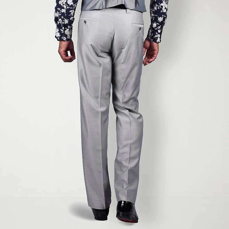Steve Harvey Shantung Mens Classic Fit Pleated Front Suit Pant