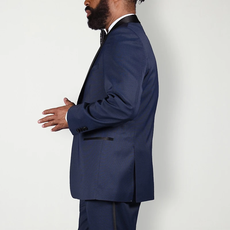 Steve Harvey Mens Stretch Fabric Classic Fit Geometric Suit Jacket