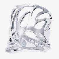 Sparkle Allure Womens Pure Silver Over Brass Round Cocktail Ring