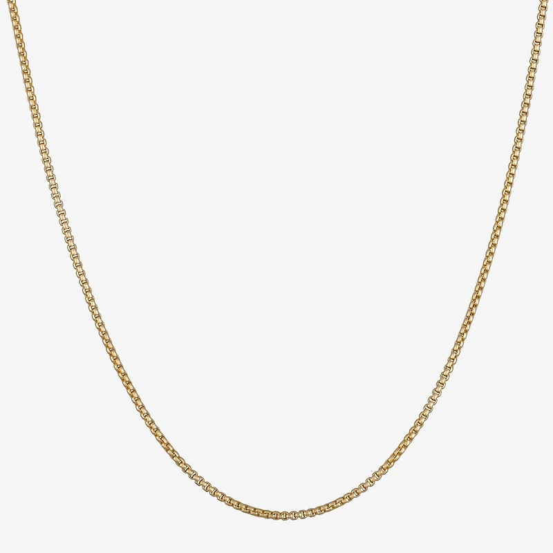 Made in Italy Womens 14K Gold 18 Inch Box Chain Necklace