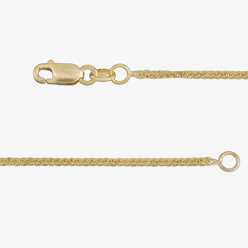 Made in Italy Womens 14K Gold 18 Inch Wheat Chain Necklace