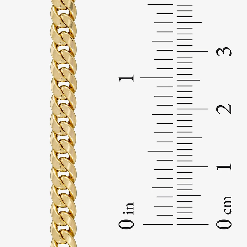 Made in Italy Mens 14K Gold 8 Inch Semisolid Curb Chain Bracelet