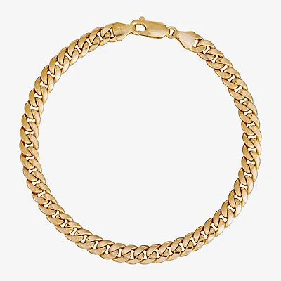 Made in Italy Mens 14K Gold 8 Inch Semisolid Curb Chain Bracelet