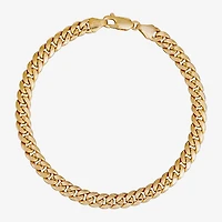 Made in Italy Mens 14K Gold 8 Inch Semisolid Curb Chain Bracelet