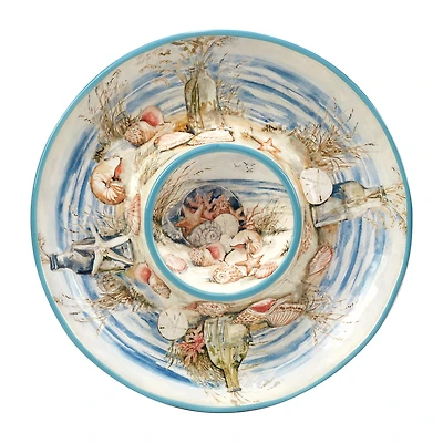 Certified International Coastal Landscape Earthenware Chip & Dip Sets