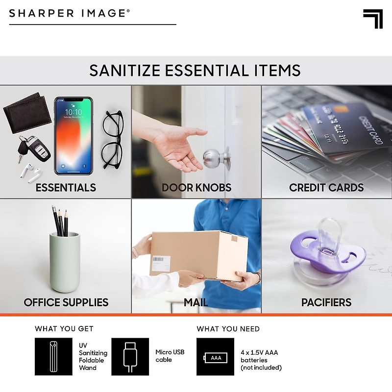 Sharper Image True UV Light Sanitizer Portable Wand
