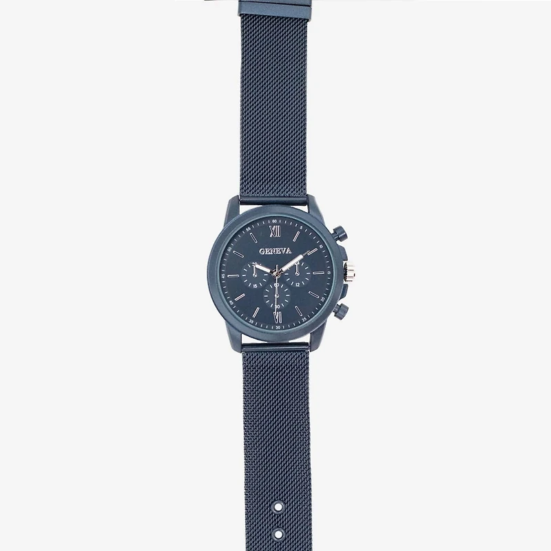 Geneva Mens Blue Stainless Steel 2-pc. Watch Boxed Set Mac7093jc