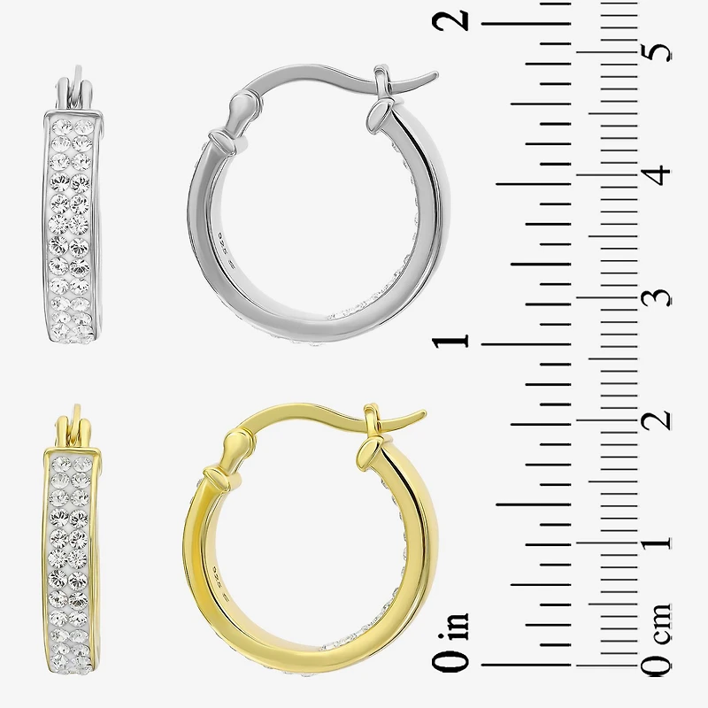 Inside-Out Crystal Hoop Earrings 2-Pair Set