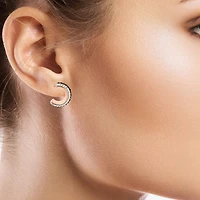 Rose 'N Chocolate Crystal Hoop Earrings  