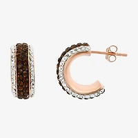 Rose 'N Chocolate Crystal Hoop Earrings  