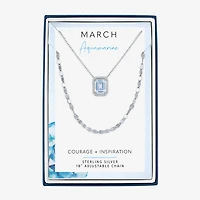 2-pc.Birthstone Necklace Set Sterling Silver