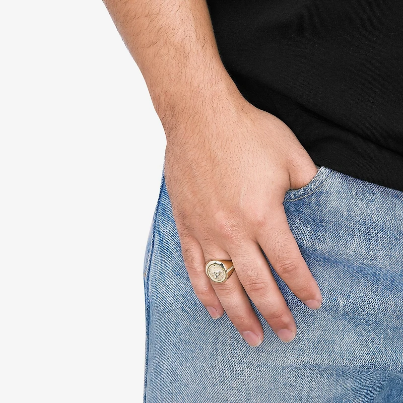 Mens 14K Gold Fashion Ring