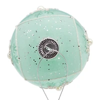 Kurt Adler 80mm Glass Teal Snowflake Ball 6-pc. Christmas Ornament