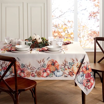 Threadmade Botanical Harvest Pumpkin Tablecloth