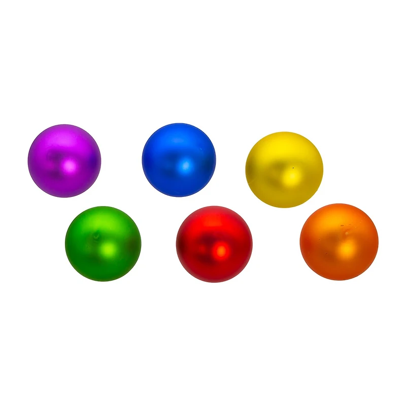 Kurt Adler 80mm Glass Matte Pride Ball 6-pc. Christmas Ornament