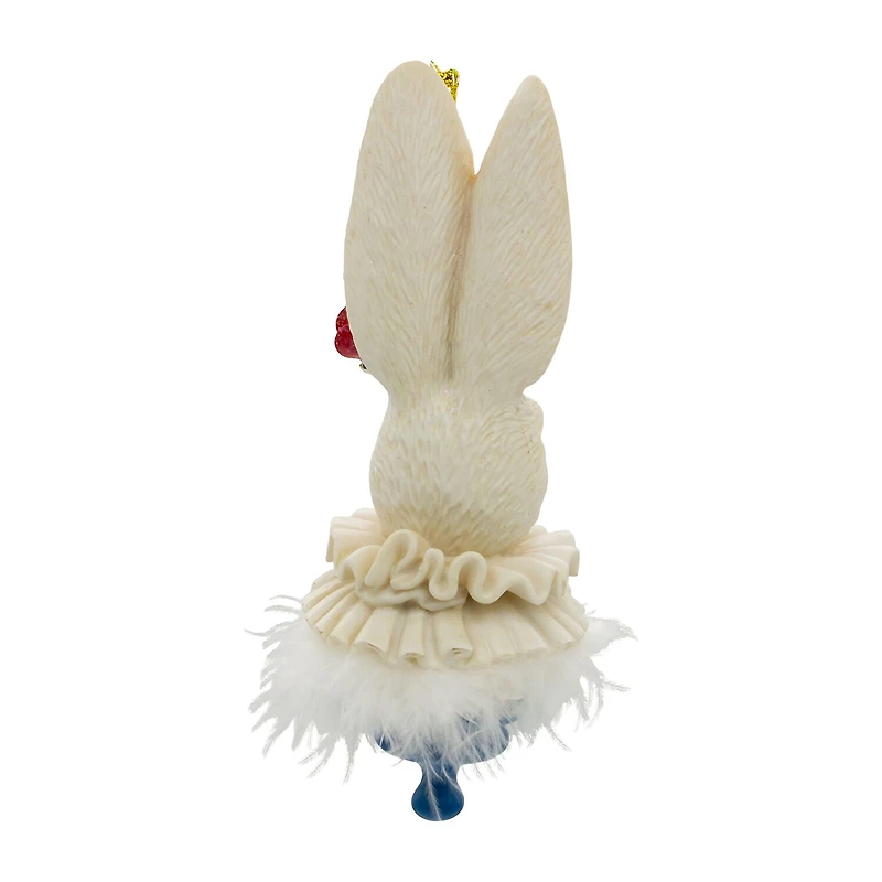 Kurt Adler 6.5-Inch Resin Hollywood Hats Rabbit Alice in Wonderland Christmas Ornament