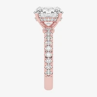 (G-H / Vs2-Si1) Womens 4 1/2 CT. T.W. Lab Grown White Diamond 14K Gold Round Side Stone Engagement Ring