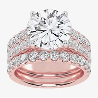 (G-H / Vs2-Si1) Womens 6 CT. T.W. Lab Grown White Diamond 14K Gold Side Stone Bridal Set