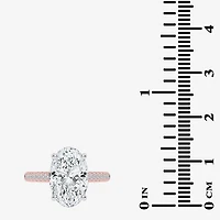 (G-H / Vs2-Si1) Womens 3 1/3 Ct. T.W. Lab Grown White Diamond 14K Gold Oval Side Stone Engagement Ring