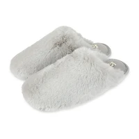 JS Jessica Simpson High Plush Scuff With Jersey Womens Slip-On Slippers
