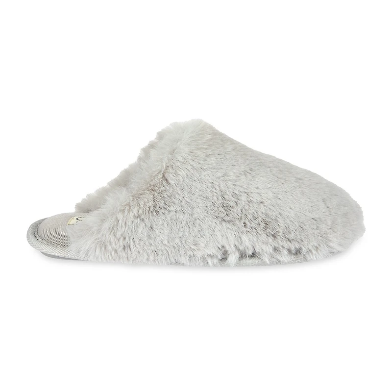 JS Jessica Simpson High Plush Scuff With Jersey Womens Slip-On Slippers