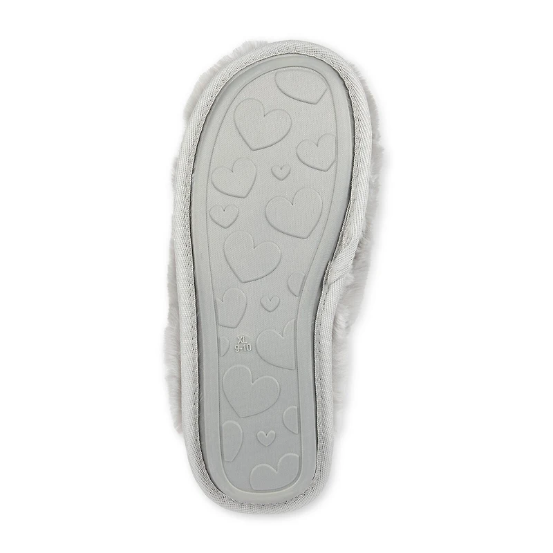 JS Jessica Simpson High Plush Scuff With Jersey Womens Slip-On Slippers