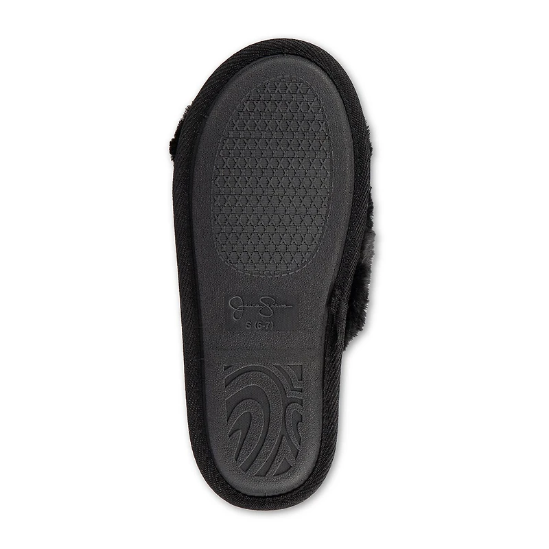 JS Jessica Simpson Oversized Chain Plush Womens Slip-On Slippers