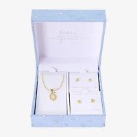 Gratitude & Grace Virgin Mary Our Lady Of Guadalupe Girls Cubic Zirconia 14K Gold Over Brass Heart 3-pc. Jewelry Set