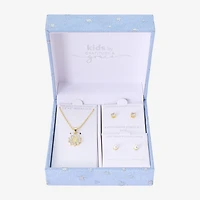 Gratitude & Grace Virgin Mary Our Lady Of Guadalupe Girls Cubic Zirconia 14K Gold Over Brass Round 3-pc. Jewelry Set