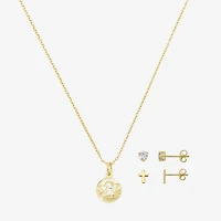 Gratitude & Grace Girls Cubic Zirconia 14K Gold Over Brass Angel Cross 3-pc. Jewelry Set