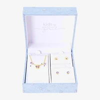 Gratitude & Grace Girls Purple Cubic Zirconia 14K Gold Over Brass Heart 3-pc. Jewelry Set