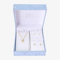 Gratitude & Grace Girls Cubic Zirconia 14K Gold Over Brass Crown 3-pc. Jewelry Set