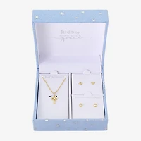 Gratitude & Grace Girls Cubic Zirconia 14K Gold Over Brass Cross Star 3-pc. Jewelry Set