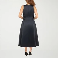 Giovanna Signature Womens High-Low Crew Neck Sleeveless Fit + Flare Dress