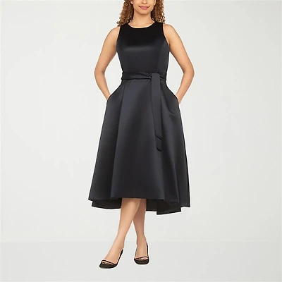 Giovanna Signature Womens High-Low Crew Neck Sleeveless Fit + Flare Dress