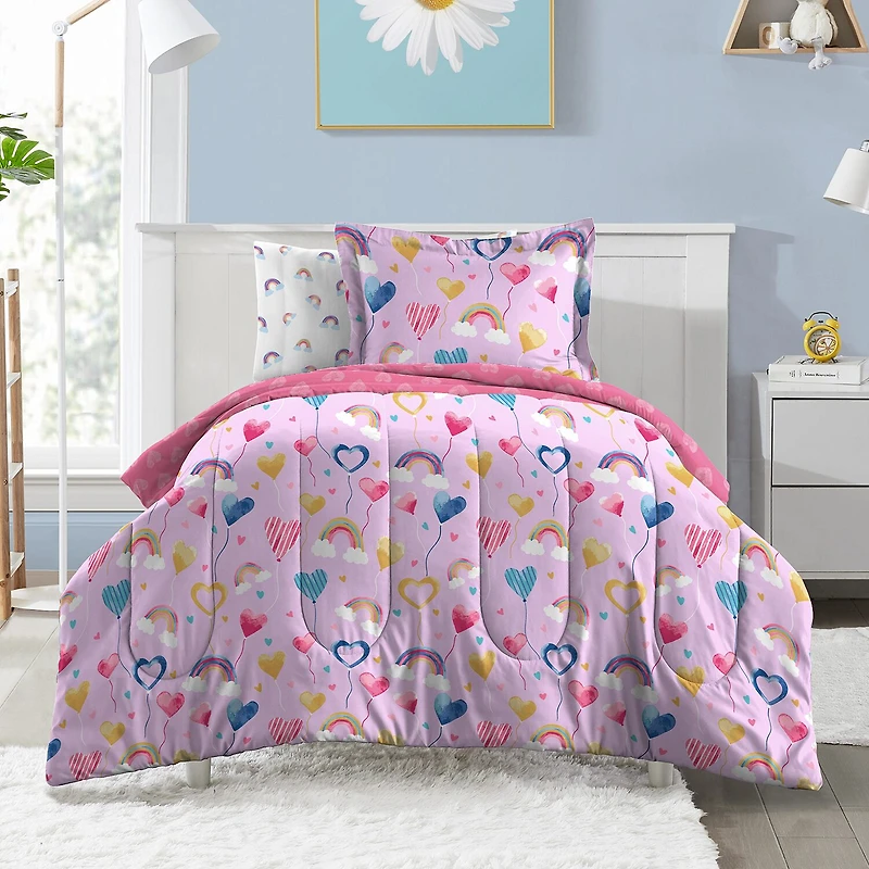 Dream Factory Balloon Hearts Lightweight Comforter Set