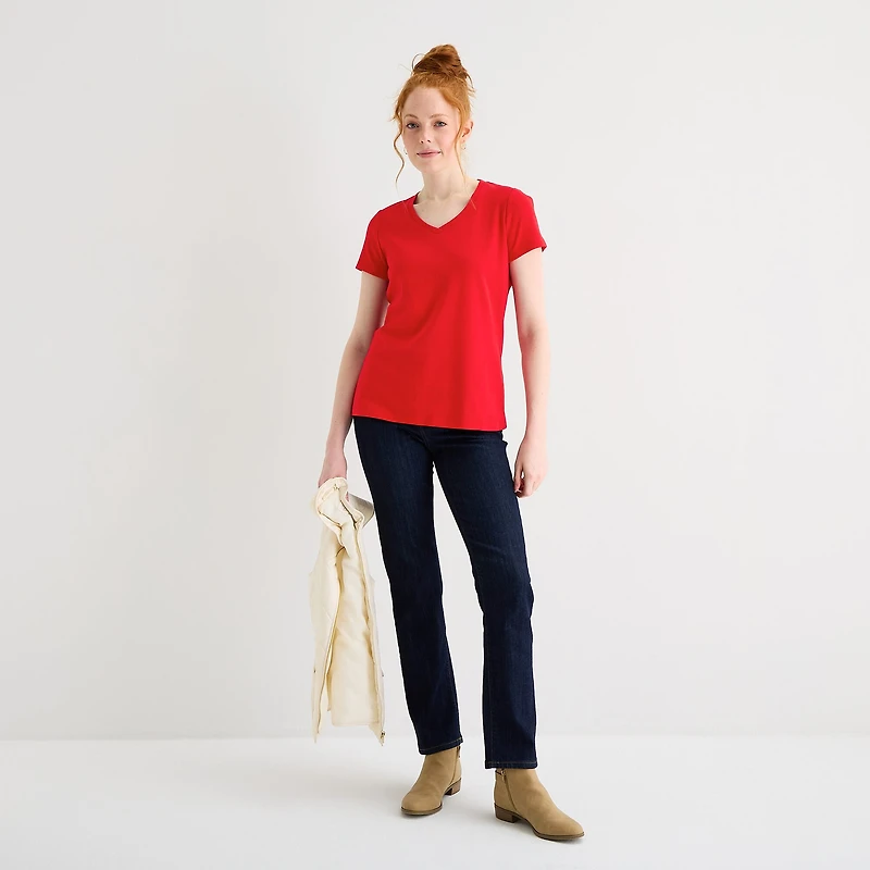 St. John's Bay Womens Tall V Neck Short Sleeve T-Shirt
