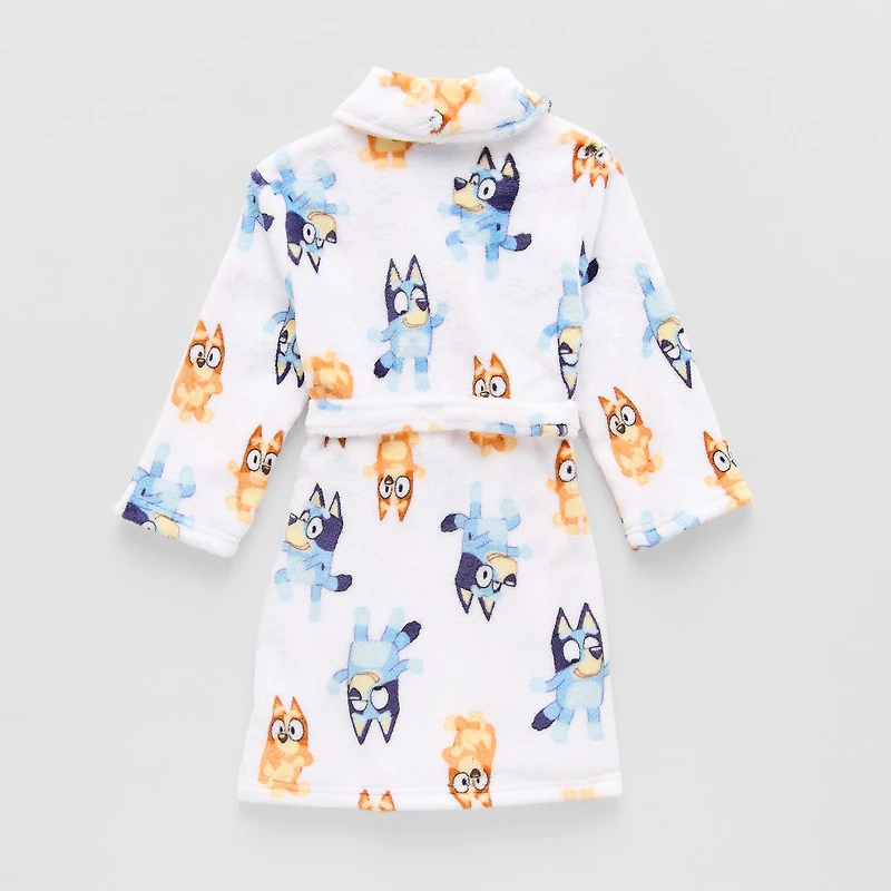 Girls Plush Long Sleeve Knee Length Bluey Robe