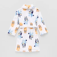 Girls Plush Long Sleeve Knee Length Bluey Robe