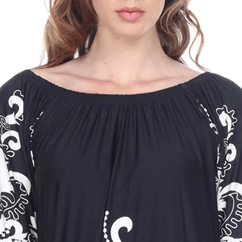 White Mark Uniss Womens Boat Neck 3/4 Sleeve Paisley Sheath Dress
